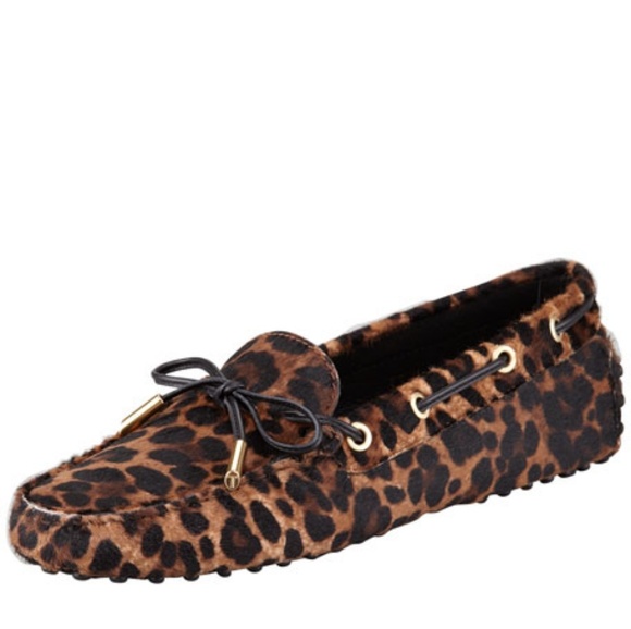 Tod's Shoes - Tod's Leopard print calf hair driver loafers 41